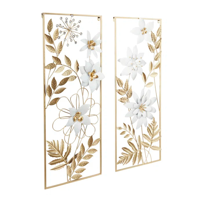 Glam Plants & Flowers Wall Decor on Metal