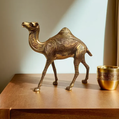 Brass Camel Statue - Brass Camel Figurine Vastu Premium Finished Figurine | Brass Decorative Showpeice for Home & Office 1