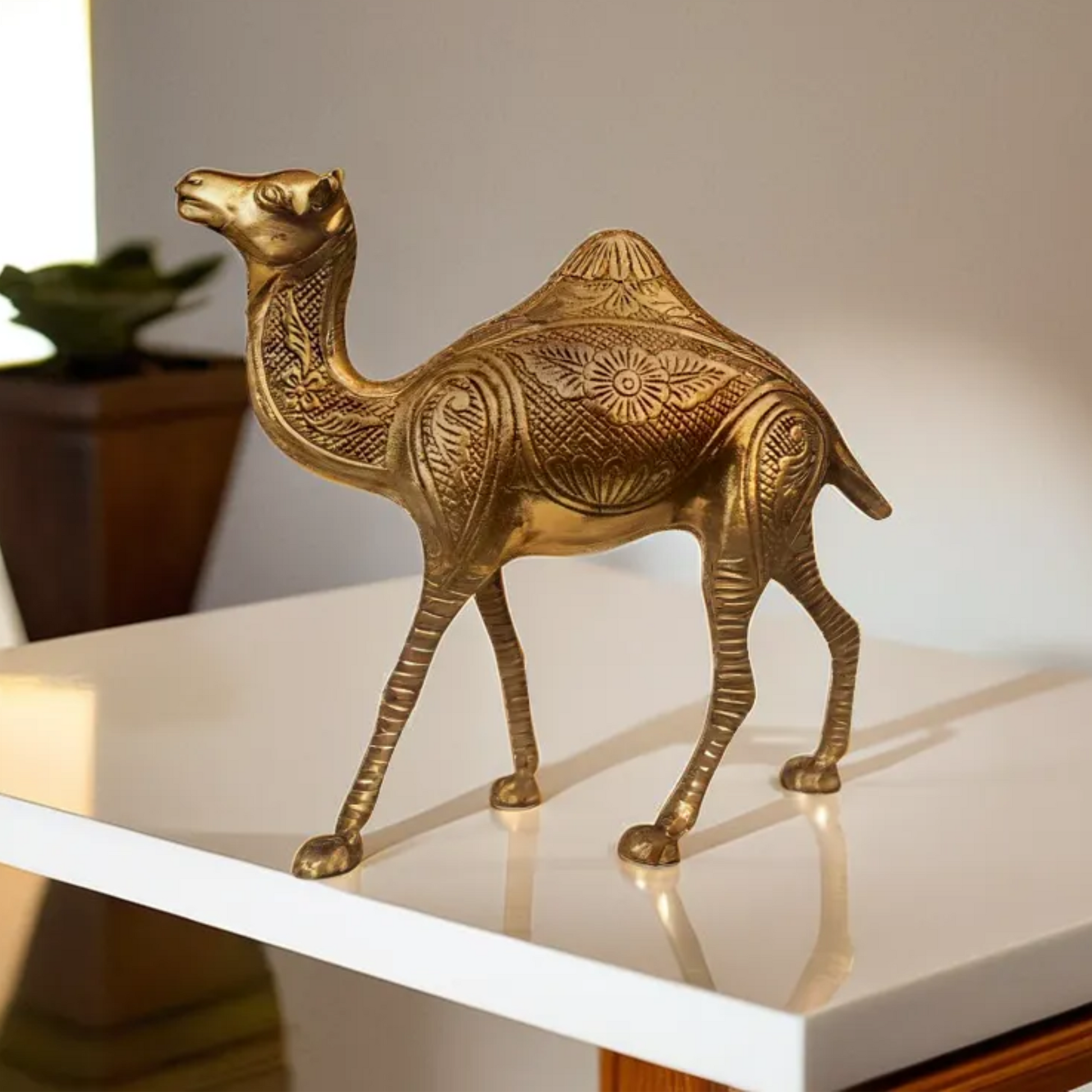 Brass Camel Statue | Brass Antique Camel Statue | Antique Polished Brass Camel Statue | Brass Decorative Camel | Brass Antique Camel Showpiece For Home Living Room | Vintage Brass Camel Figurine