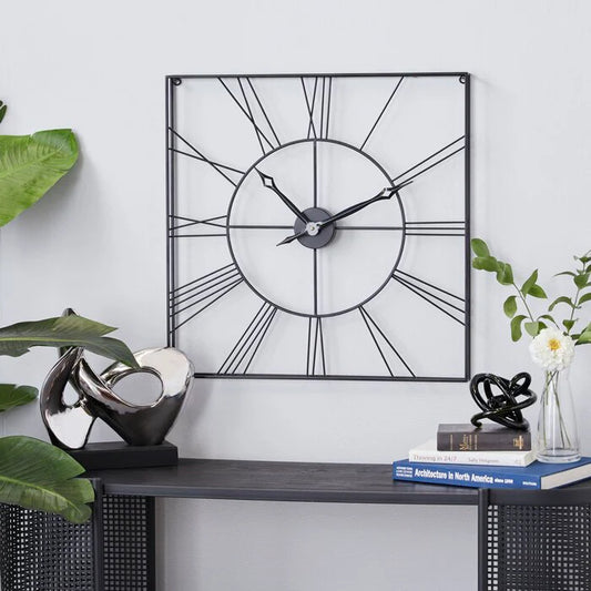 Black Square Wall Clock