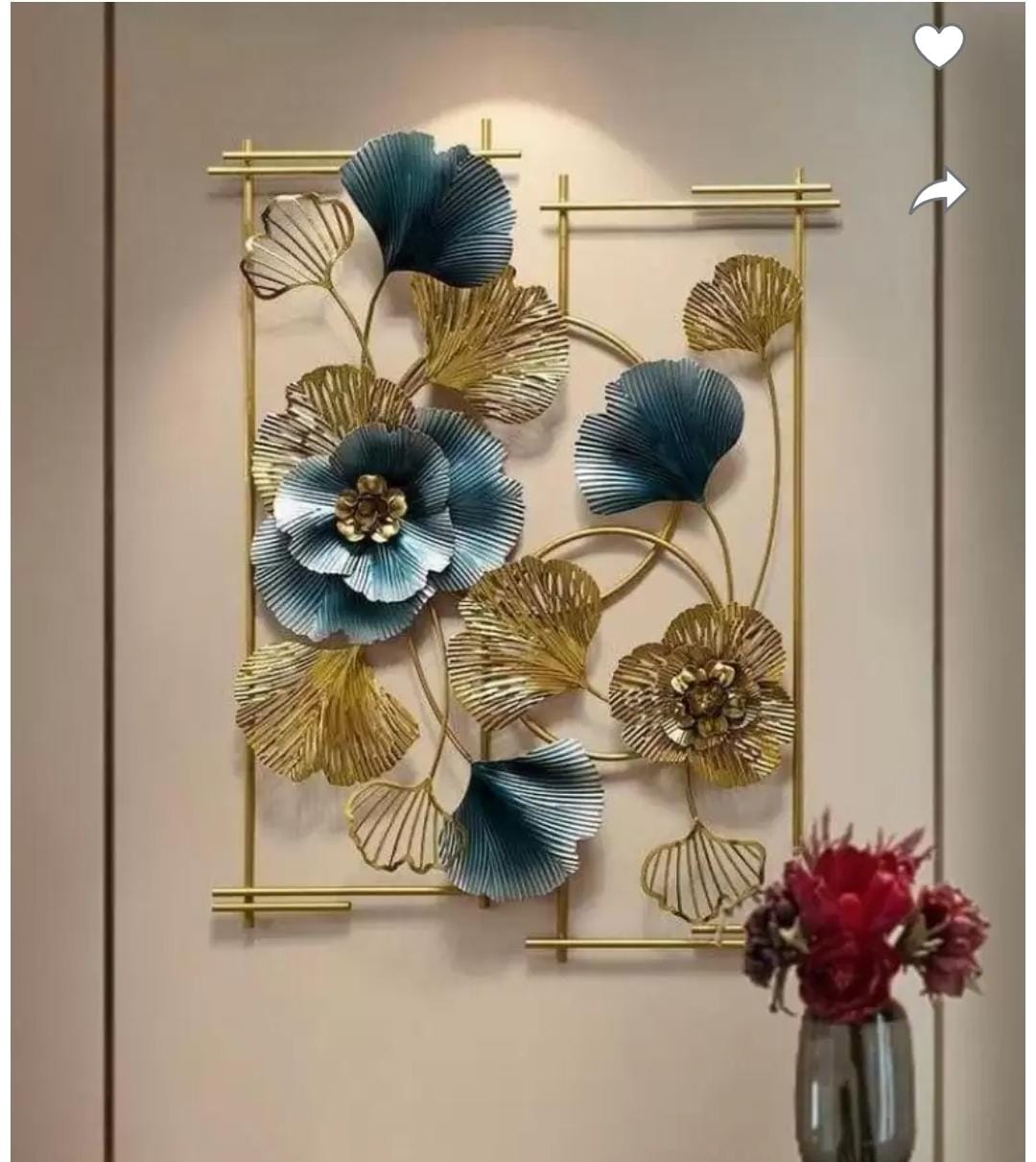 Floral Wall Art | Metallic Flower and Petal Frame Wall Art