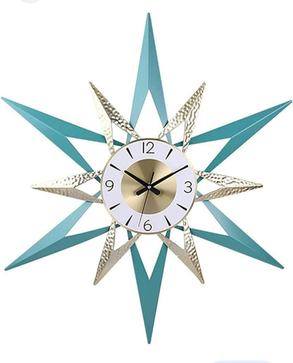 Wall Clock 3D Mid-Century Starburst Design