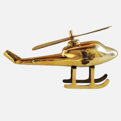 Brass Showpiece Children Playing Helicopter