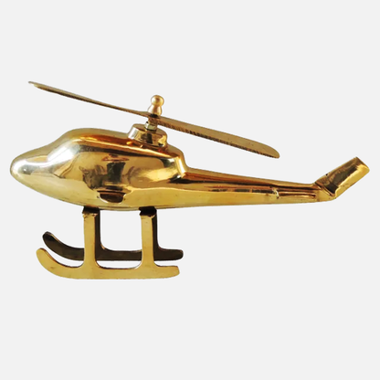 Brass Showpiece Children Playing Helicopter