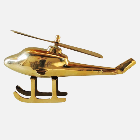 Brass Showpiece Children Playing Helicopter