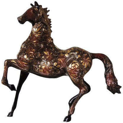 Brass Antique Horse Statue | Antique Polished Brass Horse Statue