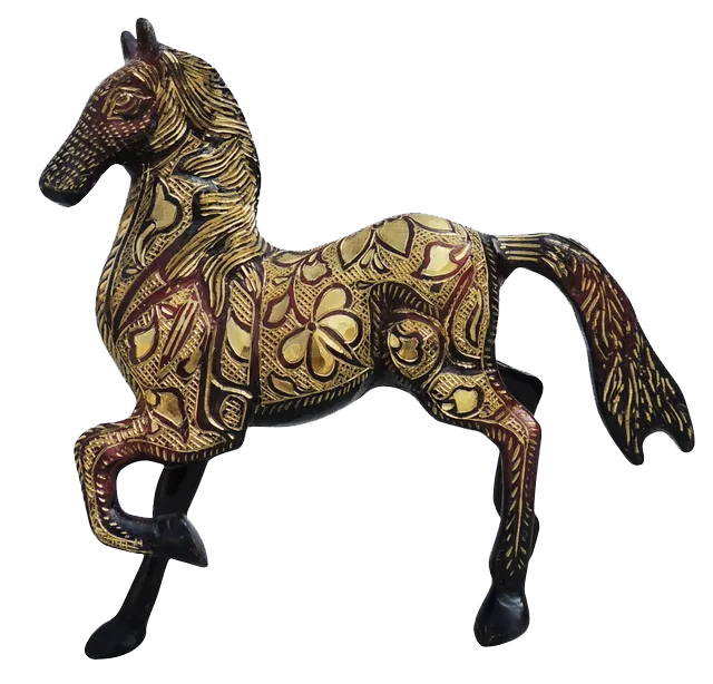 Brass Antique Horse Statue | Antique Polished Brass Horse Statue