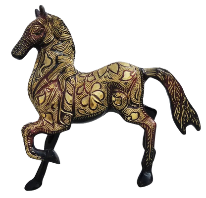 Brass Antique Horse Statue | Antique Polished Brass Horse Statue