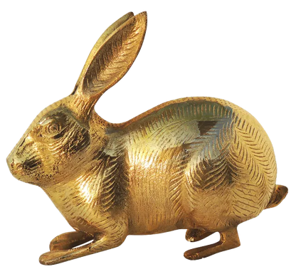 Antique Polished Brass Rabbit Statue