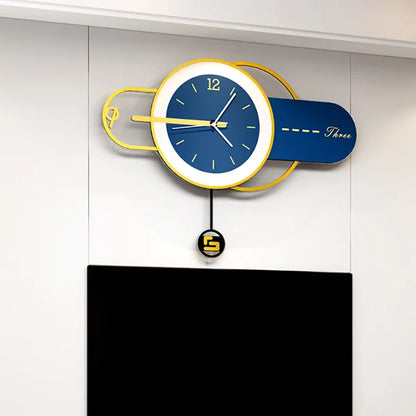 Modern Stylish Geometric Acrylic Oversized Wall Clock with Dynamic Pendulum