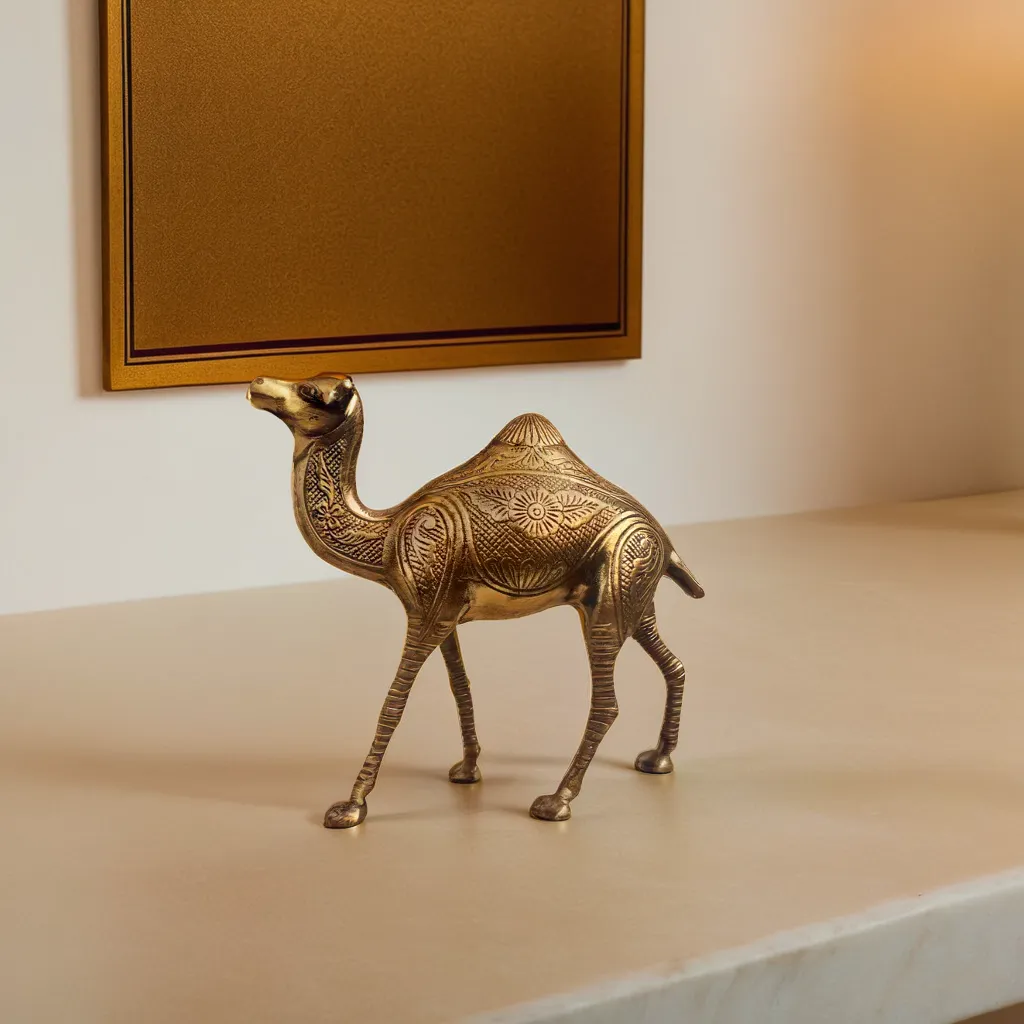 Brass Camel Figurine Vastu Premium Finished