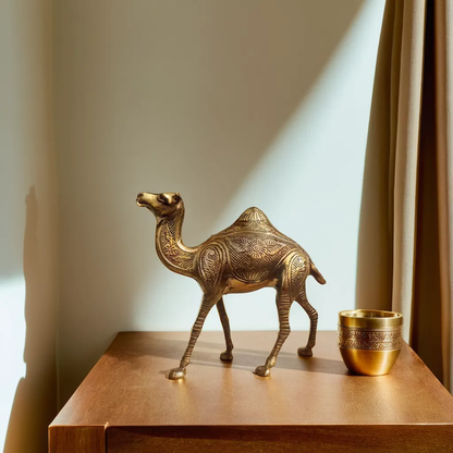 Brass Camel Figurine Vastu Premium Finished