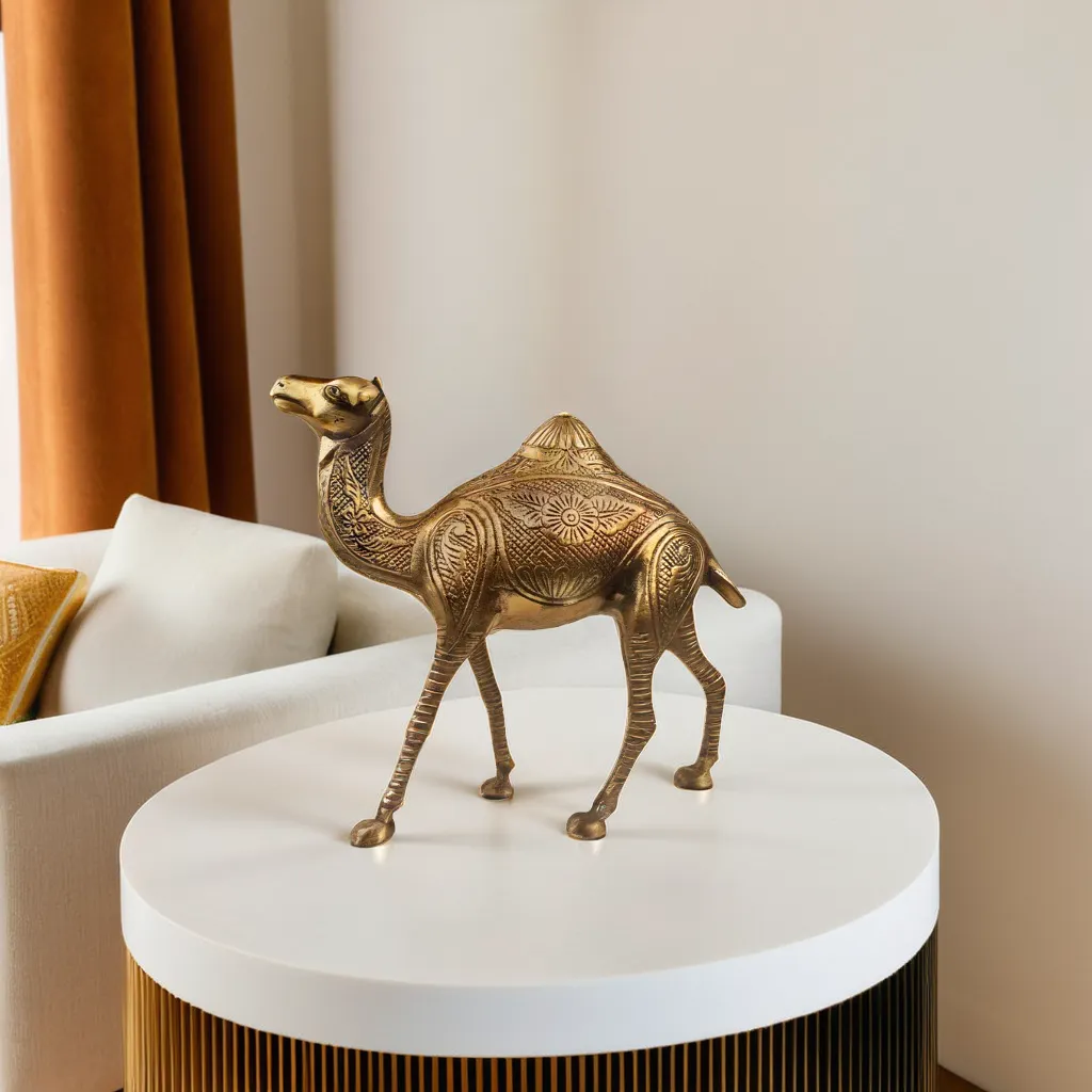 Brass Camel Figurine Vastu Premium Finished