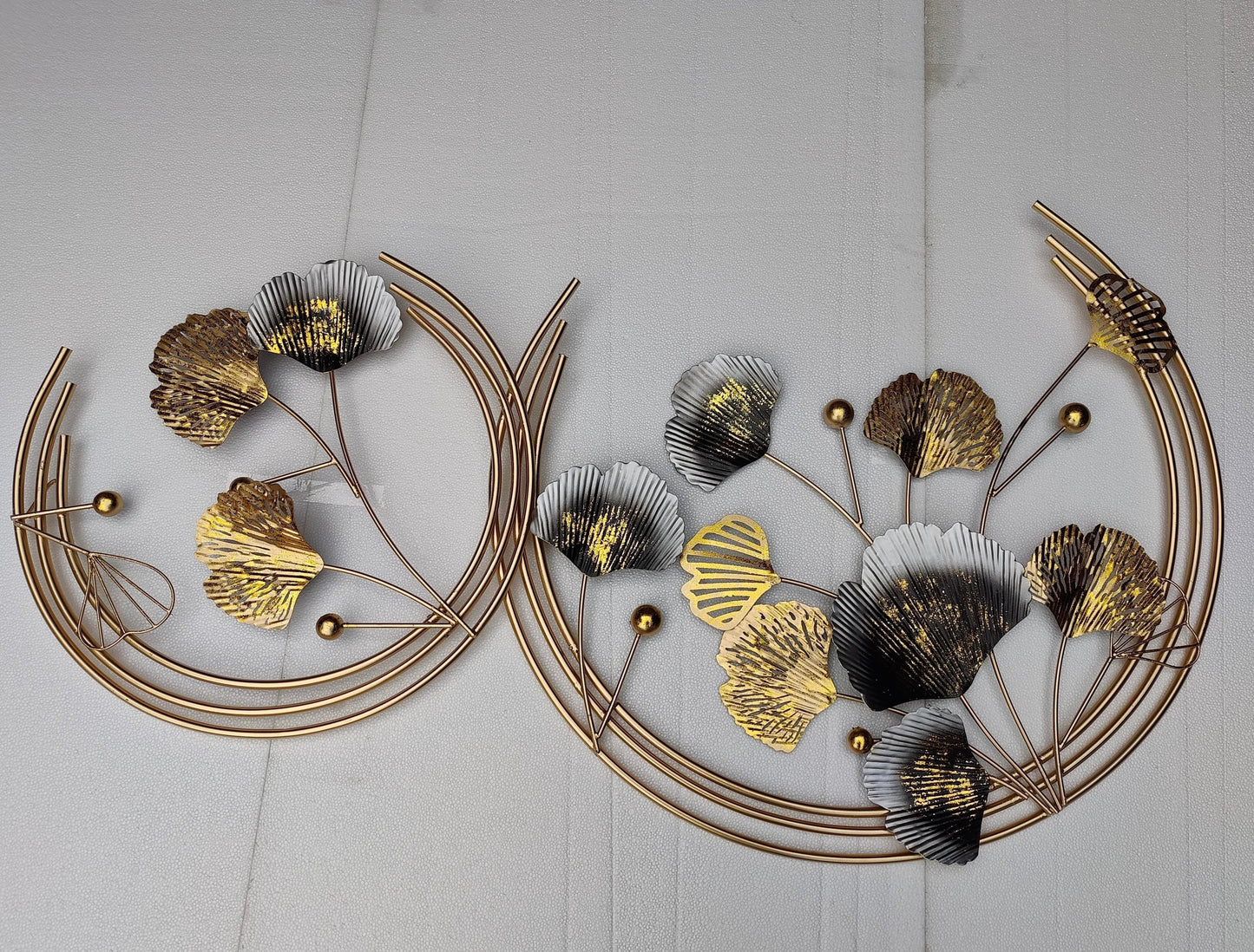 Gold & Silver Wild Flowers Large Metal Wall Art