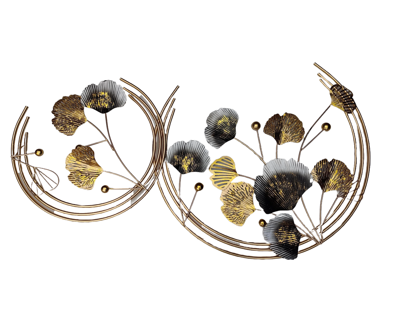 Gold & Silver Wild Flowers Large Metal Wall Art