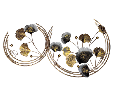 Gold & Silver Wild Flowers Large Metal Wall Art