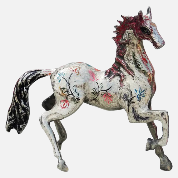 Brass Antique Horse Statue | Antique Polished Brass Horse Statue