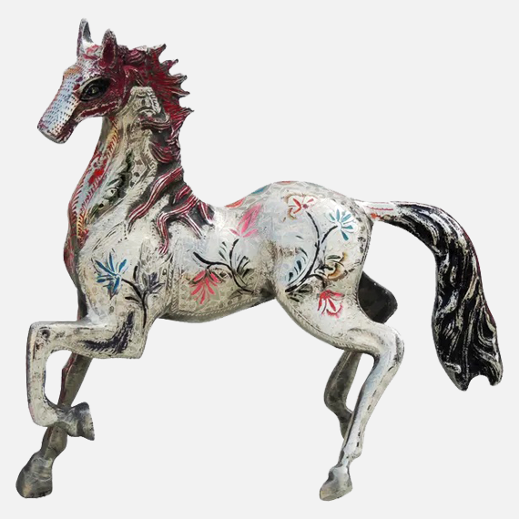 Brass Antique Horse Statue | Antique Polished Brass Horse Statue